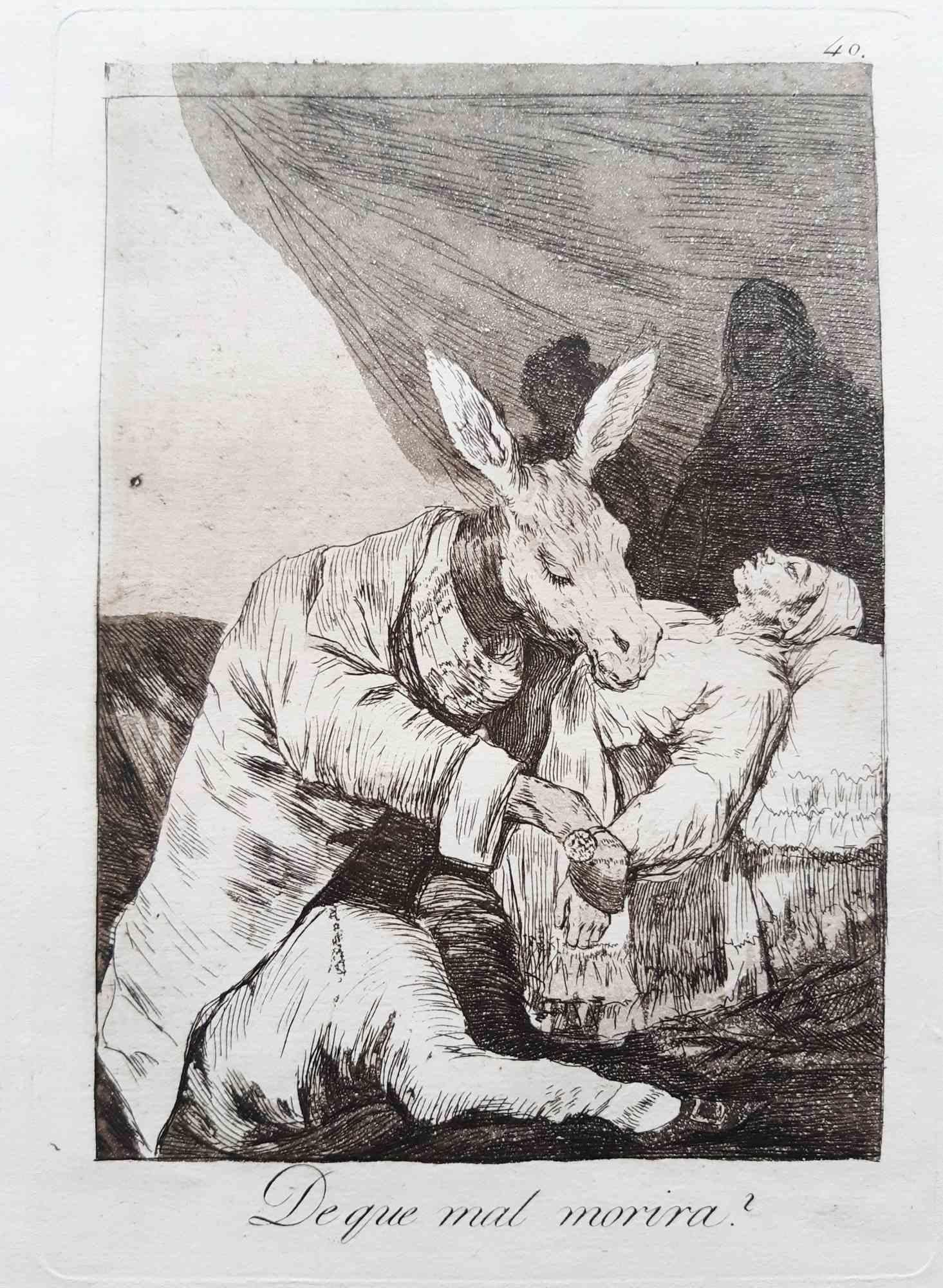 ¿De qué mal morirá? -  Radierung von Francisco Goya – 1799 im Angebot 1