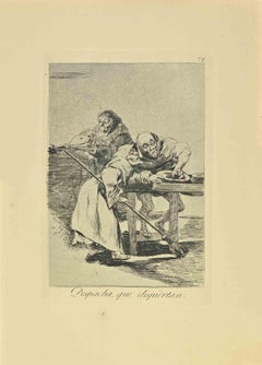 Despacha, que Despiertan - Etching and and Aquatint by Francisco Goya - 1881