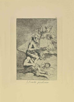 Antique Devota Profesion - Etching and and Aquatint by Francisco Goya - 1881