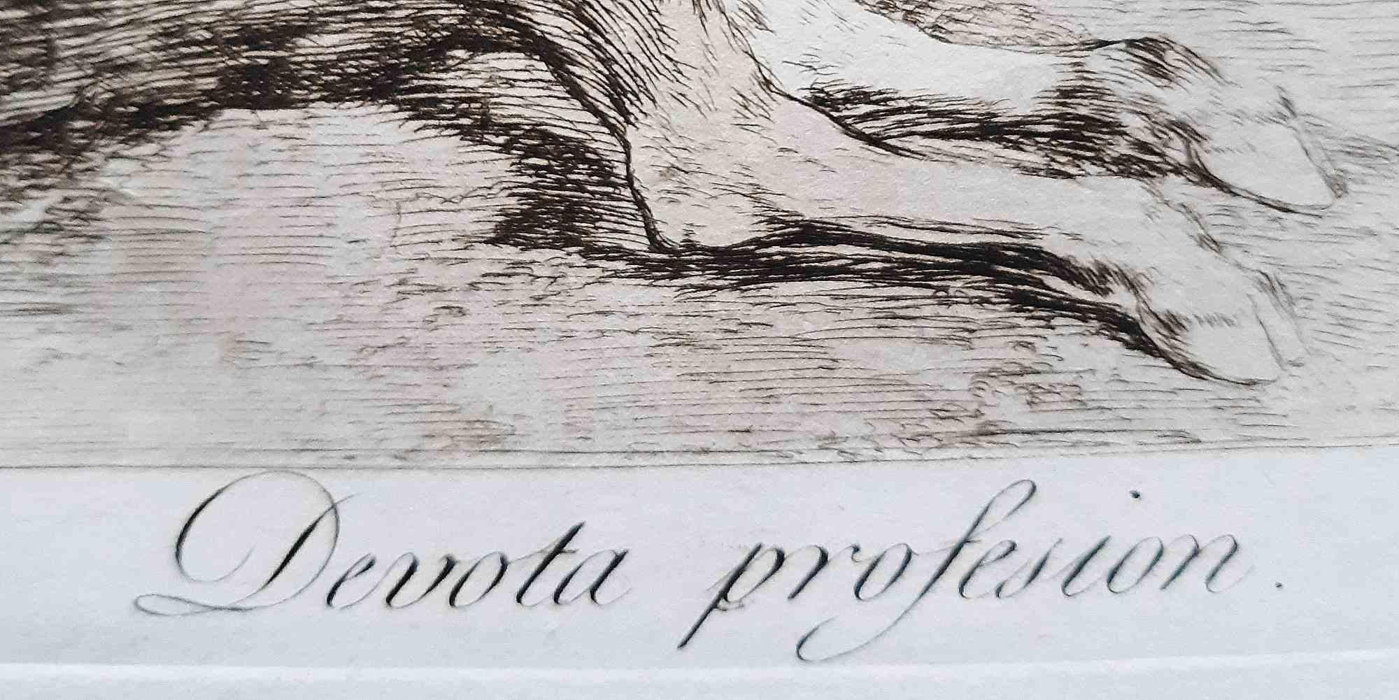 Devota Profesion aus Los Caprichos – Radierung von Francisco Goya – 1799 im Angebot 2