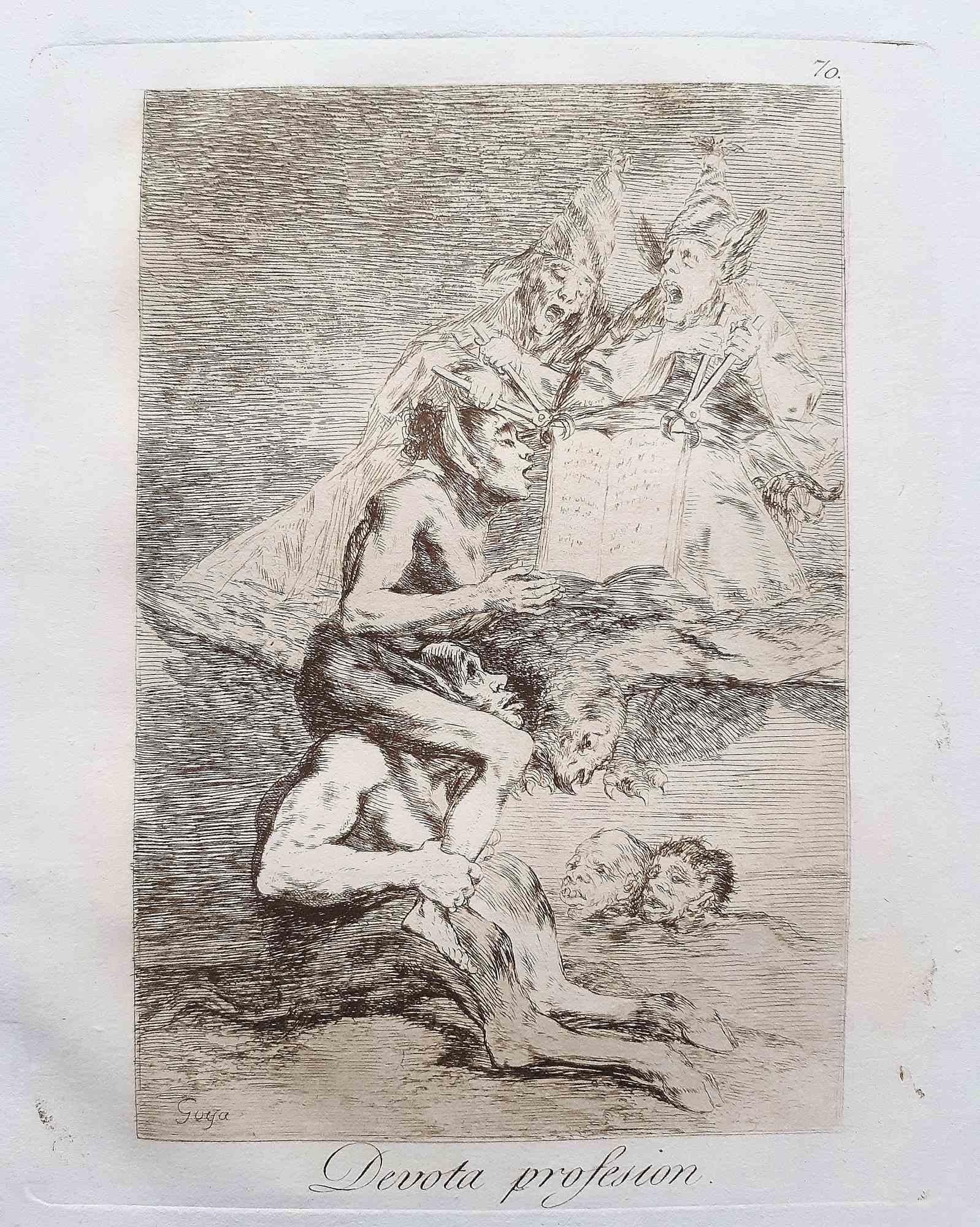 Devota Profesion aus Los Caprichos – Radierung von Francisco Goya – 1799 im Angebot 3