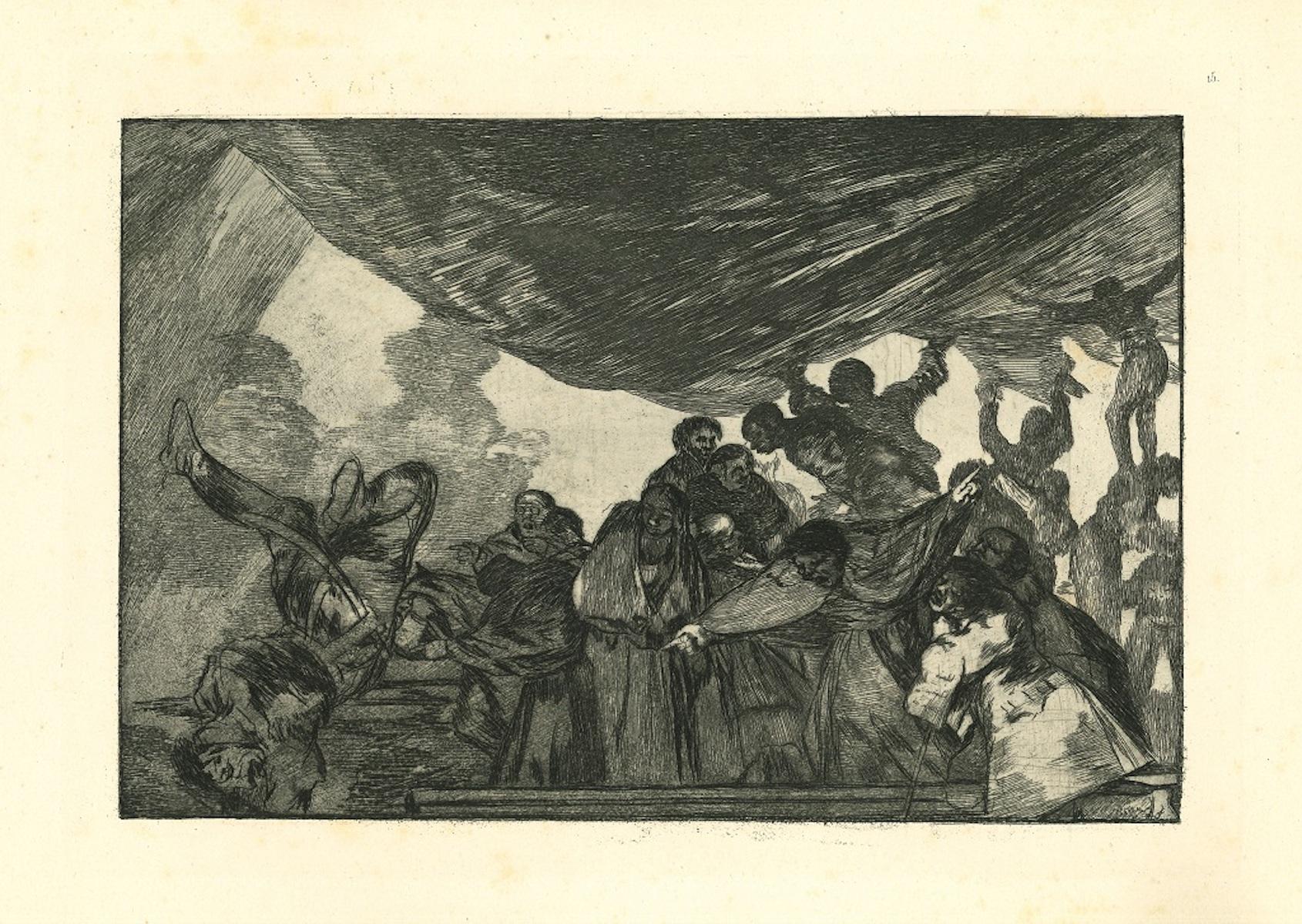 Francisco Goya Figurative Print - Disparate Claro  - Etching - 1875