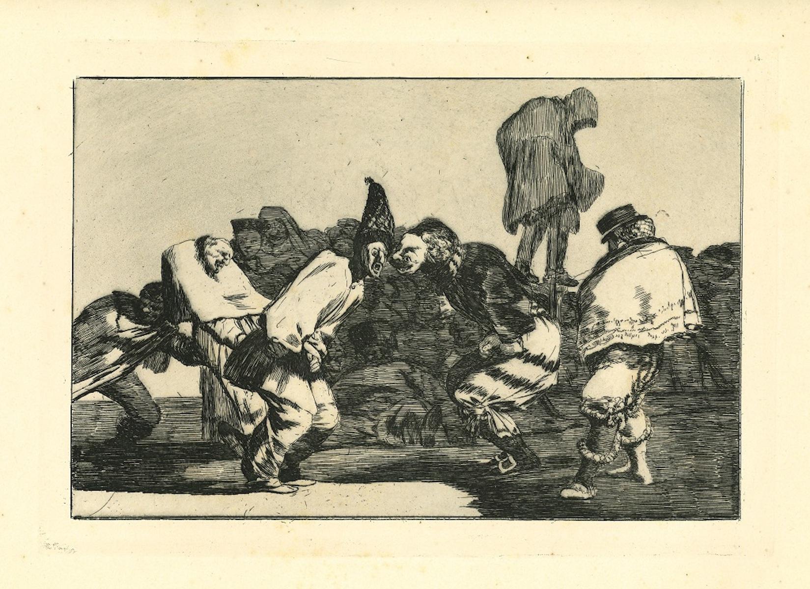 Francisco Goya Figurative Print - Disparate de Carnaval  - Etching - 1875