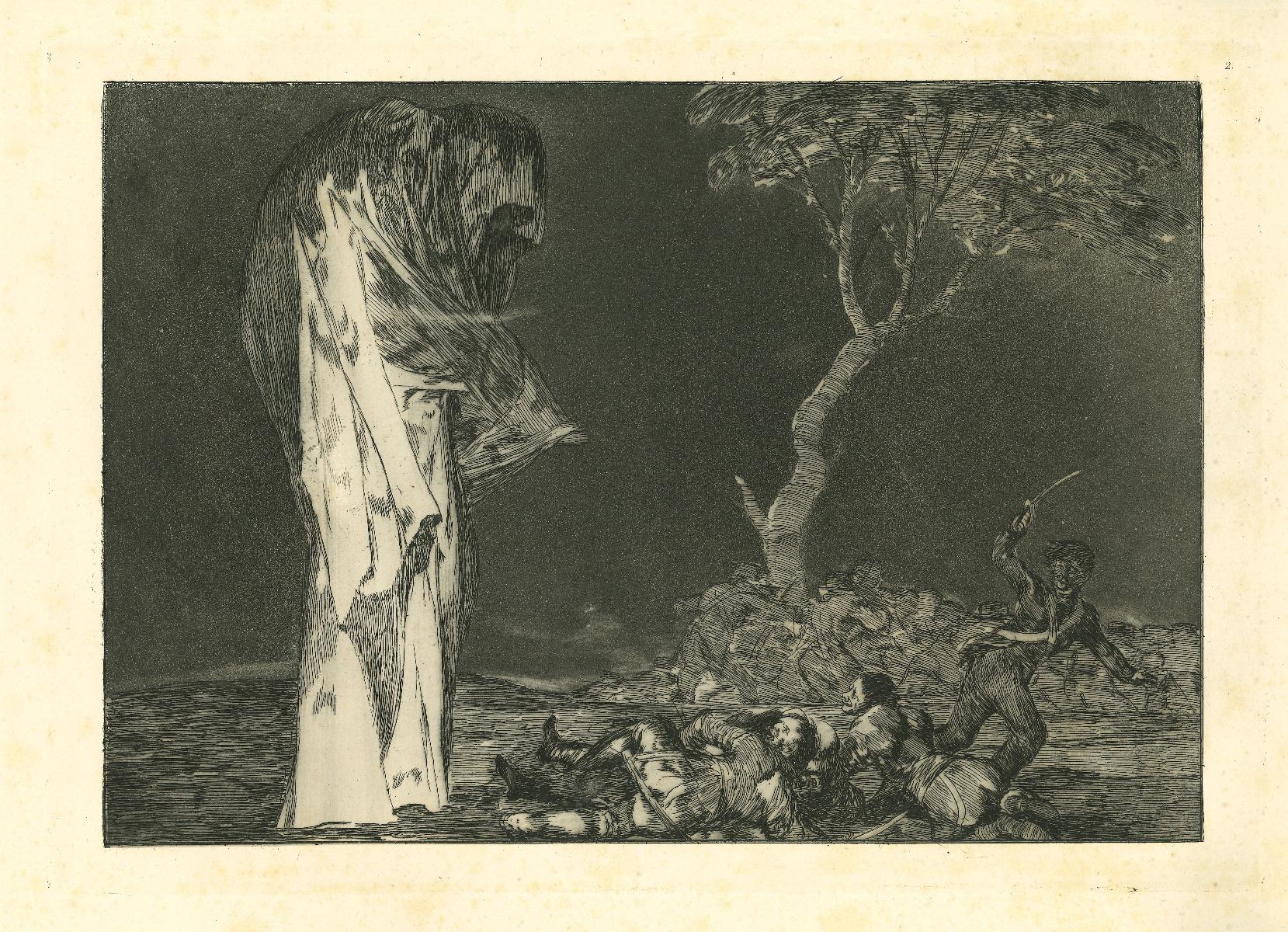 Francisco Goya Figurative Print - Disparate de Miedo - Original Etching - 1875