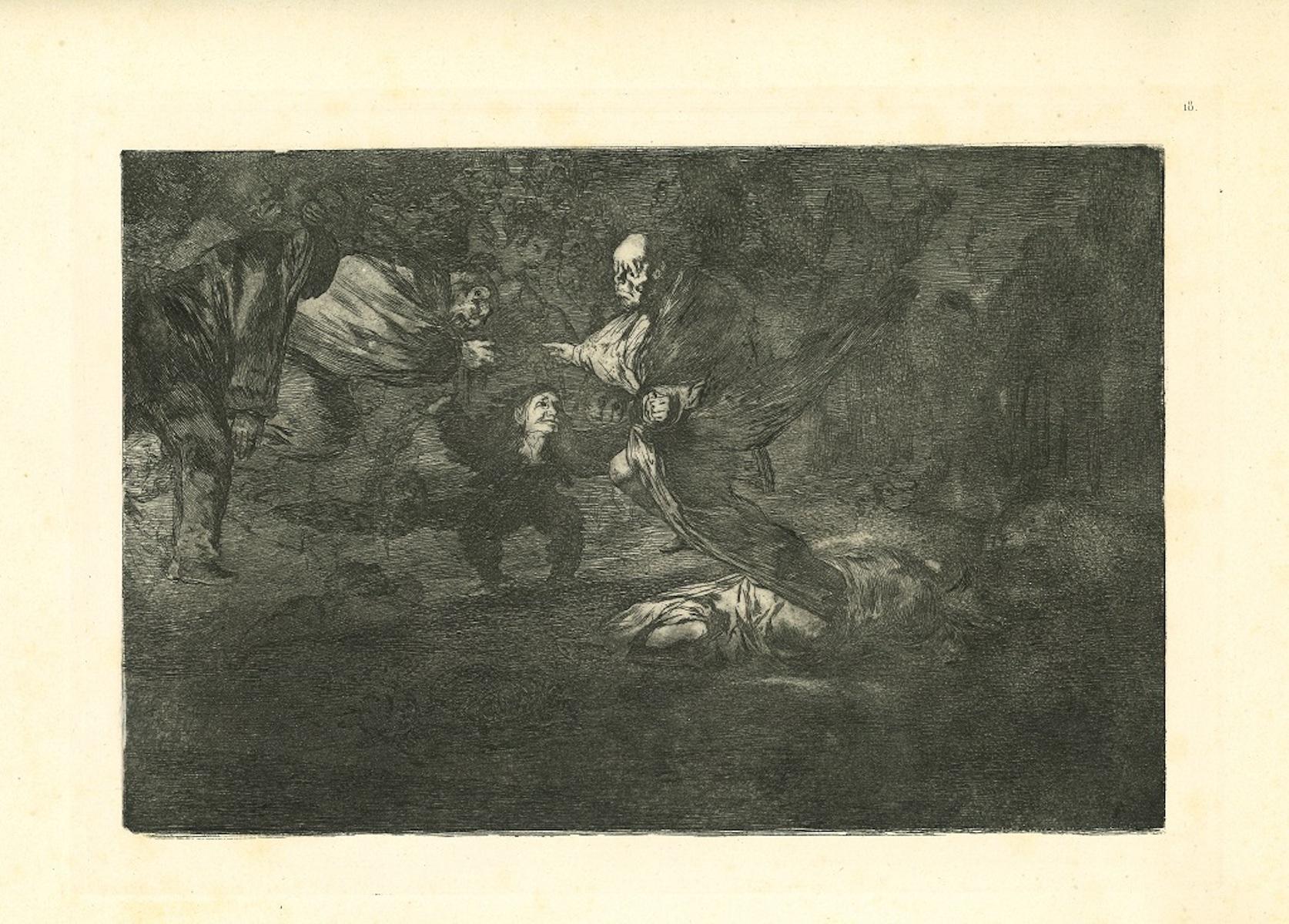 Francisco Goya Figurative Print - Disparate Fúnebre - Etching - 1875