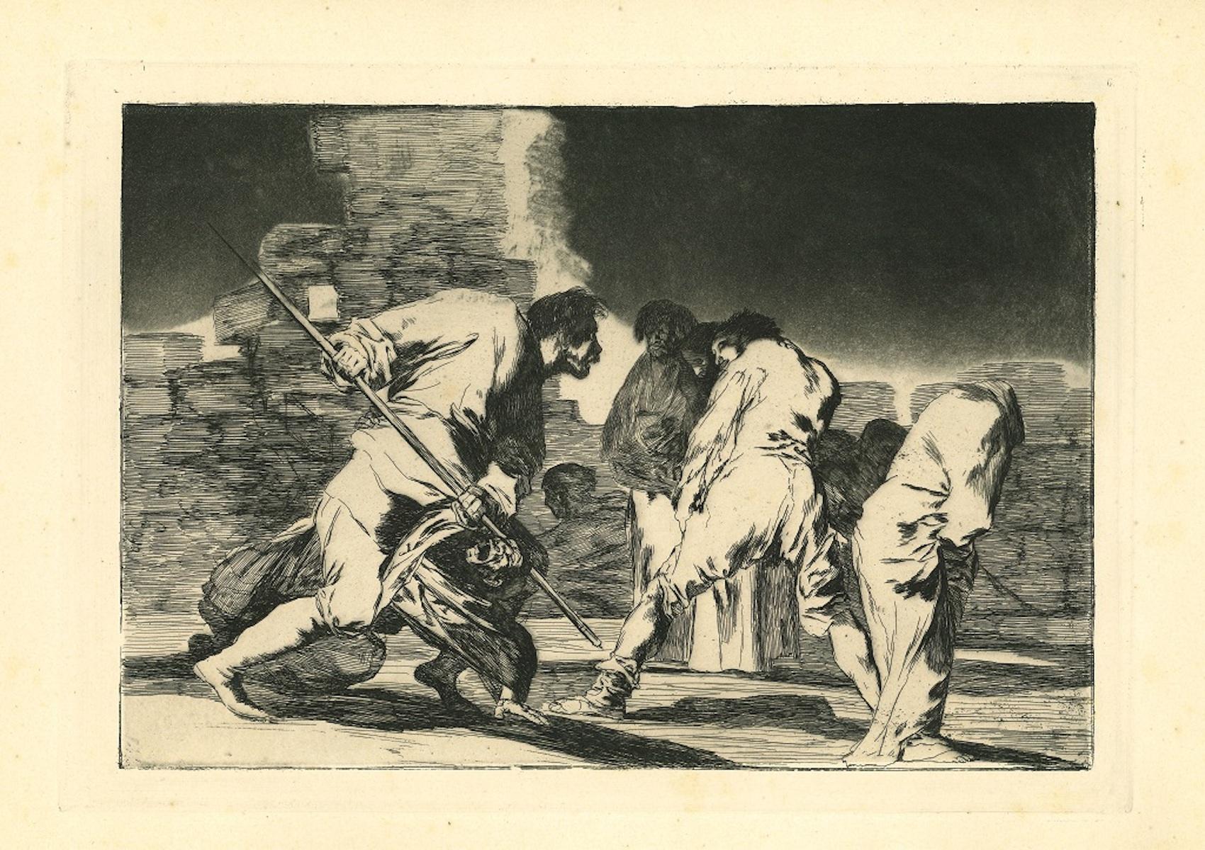 Francisco Goya Figurative Print - Disparate Furioso - Original Etching - 1875