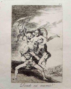 Donde va Mama de Los Caprichos - Eau-forte de Francisco Goya - 1799