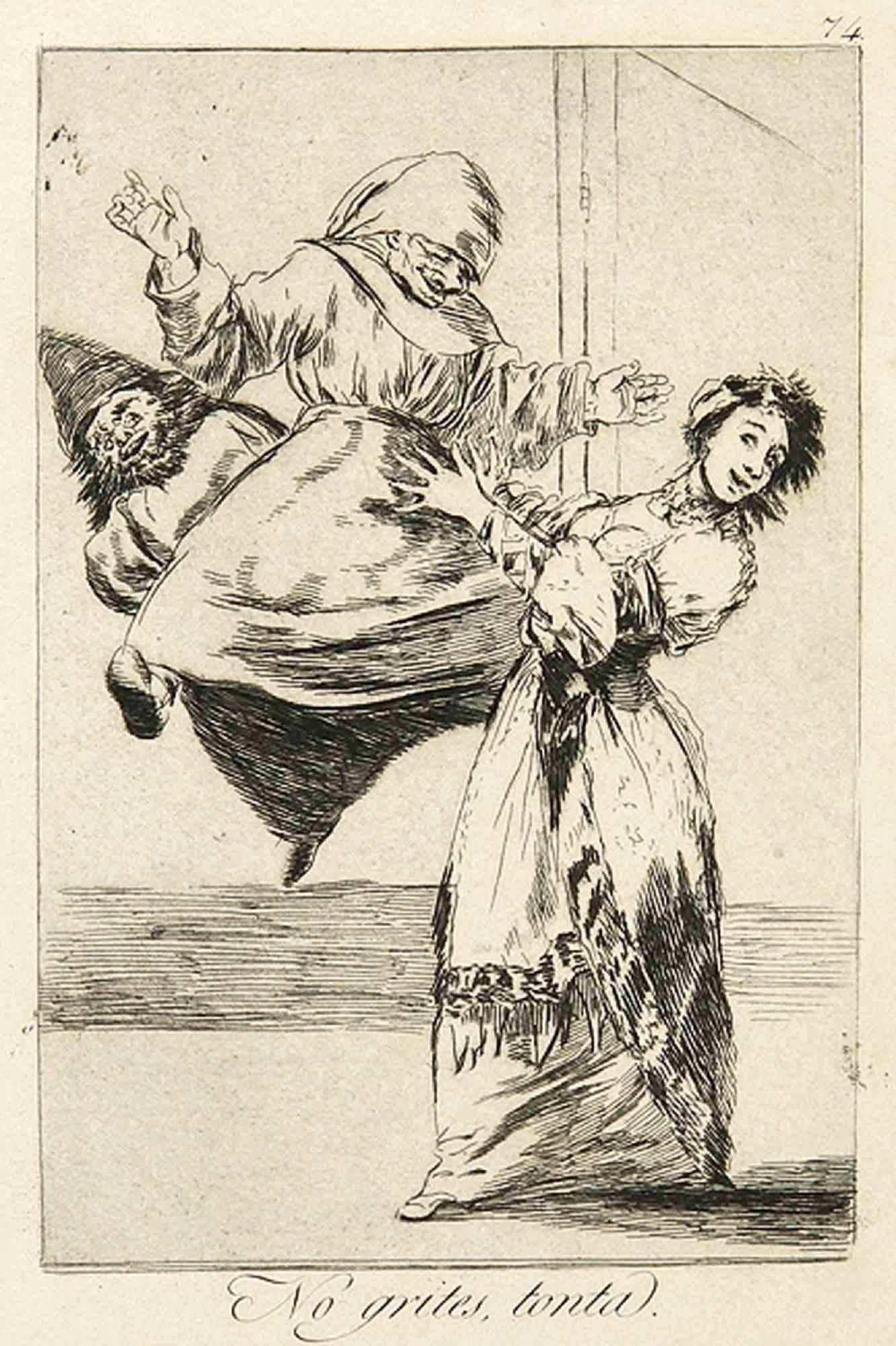 Don't Scream, Fool Etching after Francisco Goya 1881/86 For Sale at