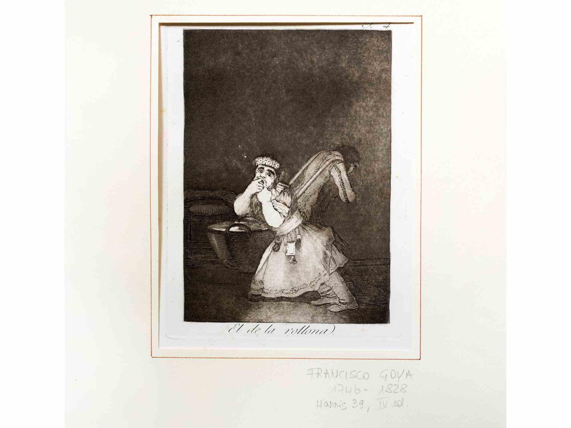 El de la Rollona is a modern artwork realized by Francisco Goya and published as fourth edition in 1878 by the Calcografia Nacional.

Black and white etching and burnished aquatint.

Dimensions: Image 20 x 15 cm Sheet 29 x 21 cm.

The artwork is the