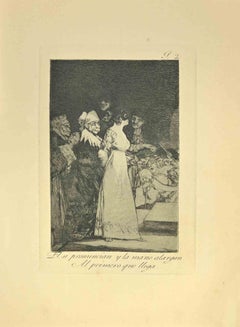 El si Pronuncian y la Mano Alargan - Etching by Francisco Goya - 1881