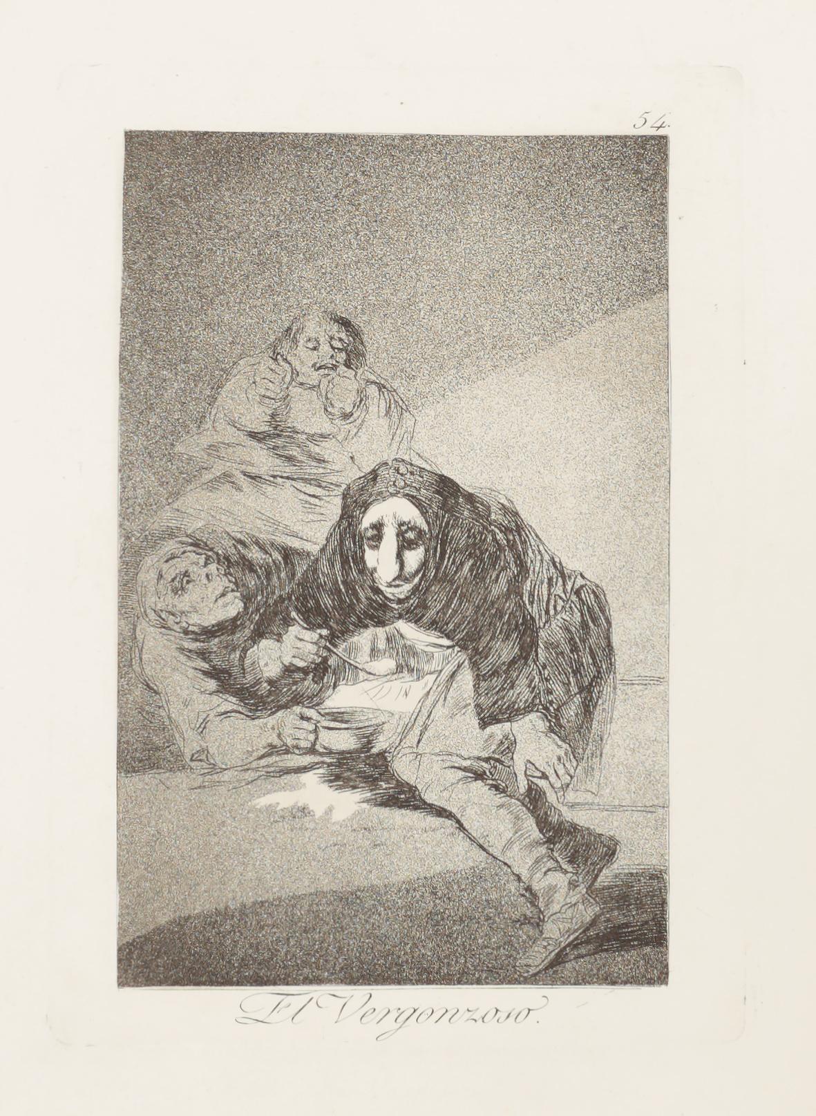 Francisco Goya Figurative Print - El Vergonzoso (Plate 54) (Los Caprichos Series)