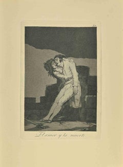 Elamor y la Muerte - Radierung und Aquatinta von Francisco Goya - 1881