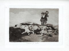 Enterrar y Callar  - Original Etching by Francisco Goya - 1863