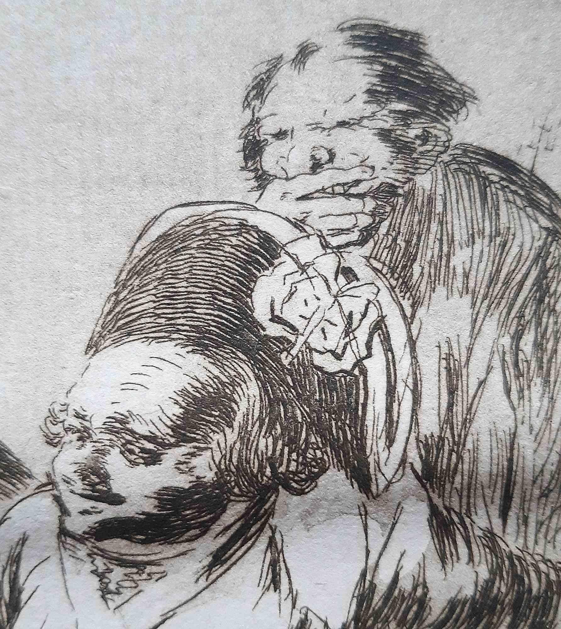 Es ist ustedpues ...eh!como digocuidado aus Los Caprichos von Francisco Goya-1799 im Angebot 1