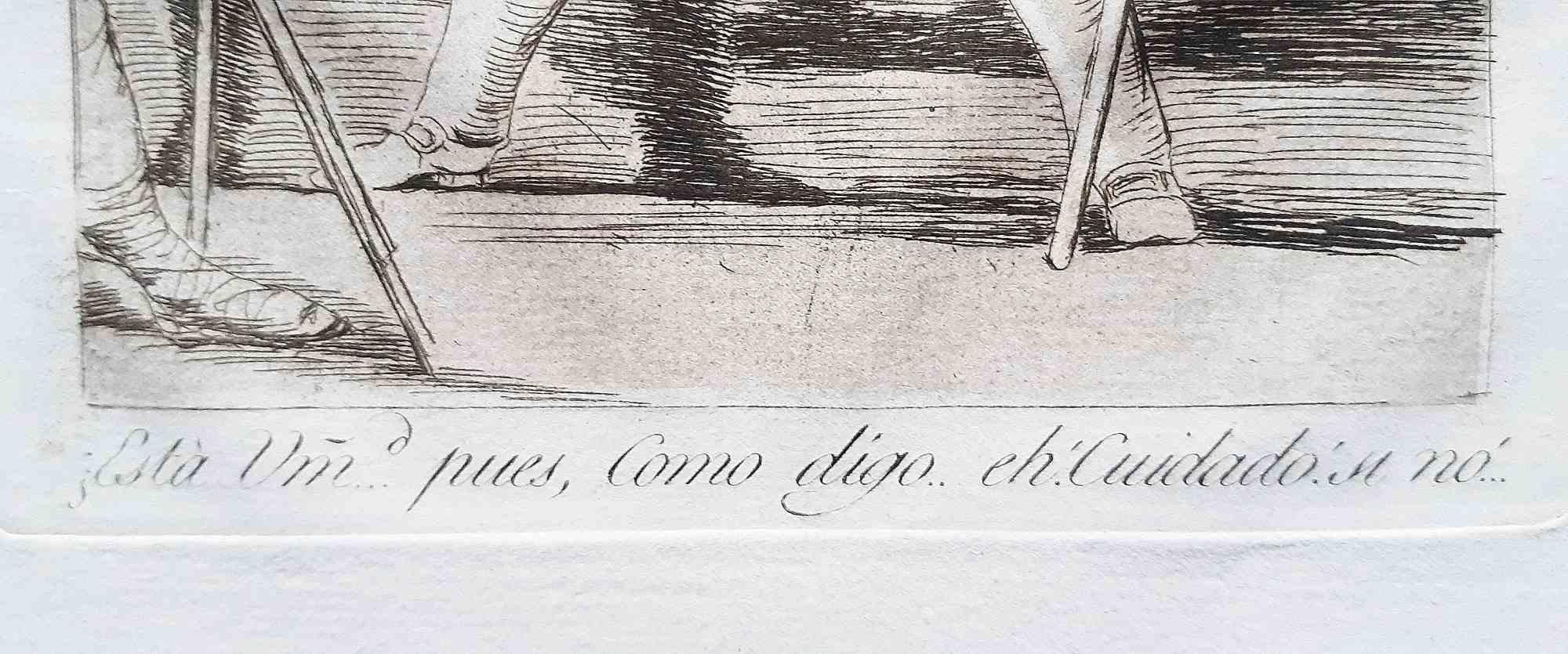 Es ist ustedpues ...eh!como digocuidado aus Los Caprichos von Francisco Goya-1799 im Angebot 2
