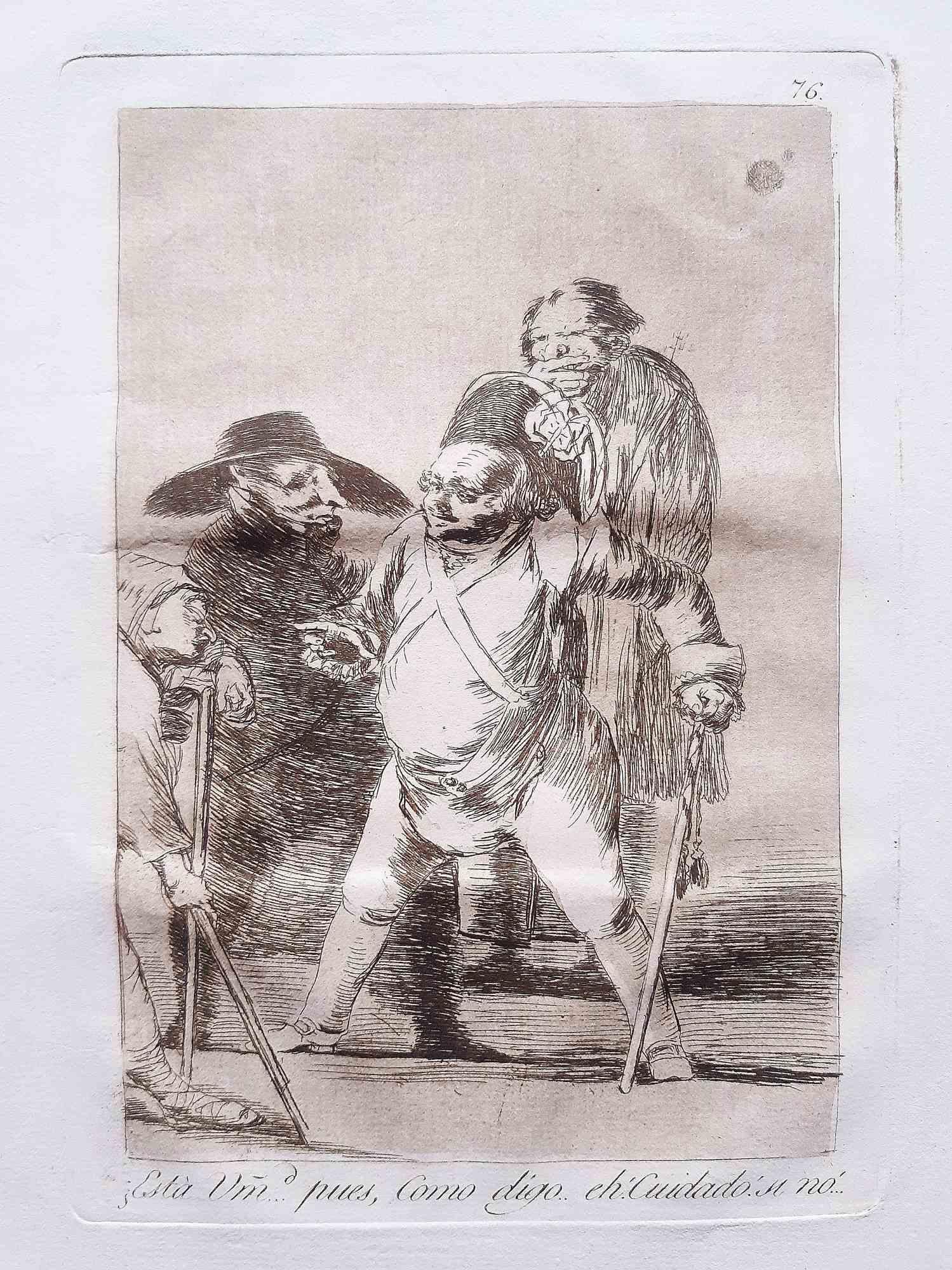 Esta usted… pues.. eh!como digo… cuidado from Los Caprichos is an original artwork realized by the artist Francisco Goya and published for the first time in 1799.

Etching and aquatint on paper.

The etching is part of the First Edition of 