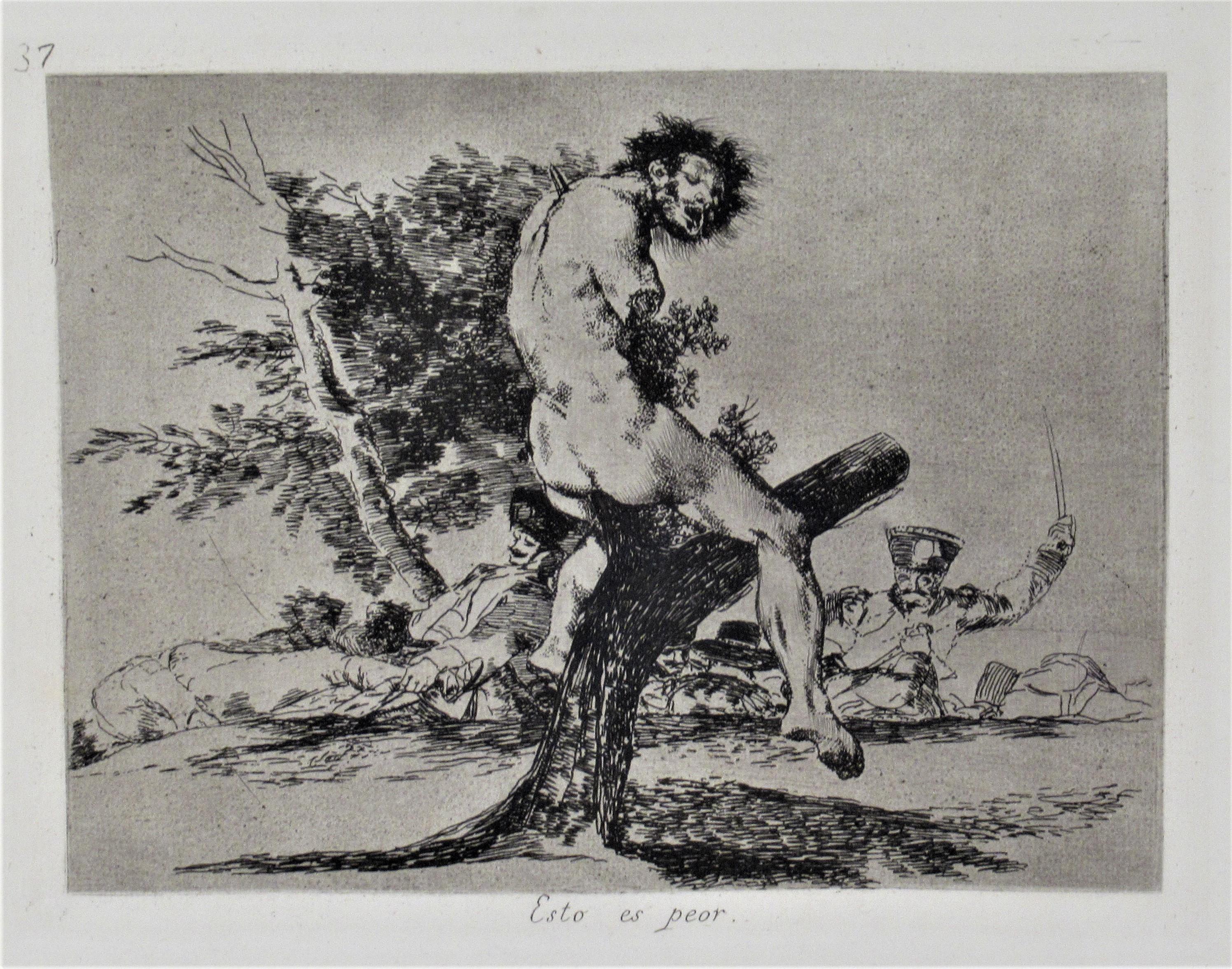 Esto Es Peor, From the suite Los Desastres De La Guerra - Print by Francisco Goya