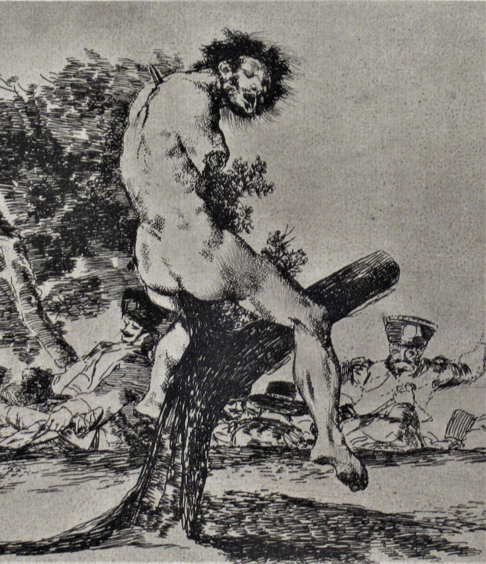 Esto Es Peor, aus der Suite Los Desastres De La Guerra (Schwarz), Figurative Print, von Francisco Goya
