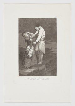 Francisco De Goya Caprichos A caza de dientes 2nd edition original art print 