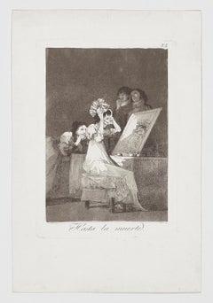 Antique Francisco De Goya Caprichos Hasta la muerte 2nd edition original art print 