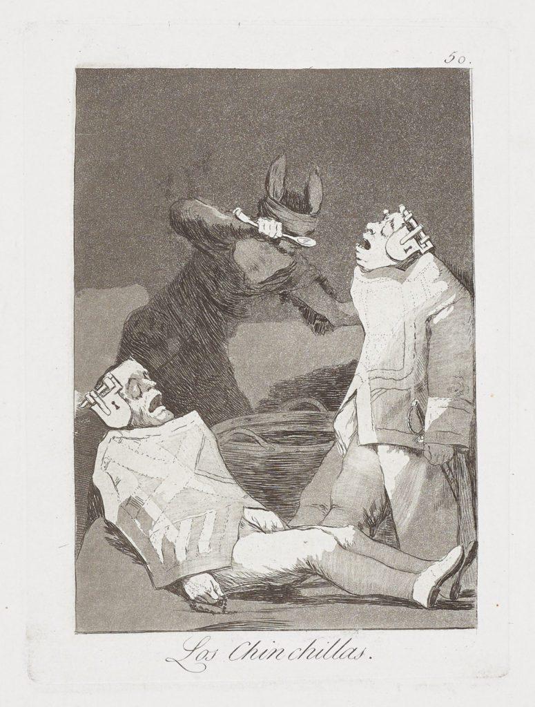 Francisco De Goya Caprichos Los Chinchillas 2e édition d'impression d'art originale  - Print de Francisco Goya