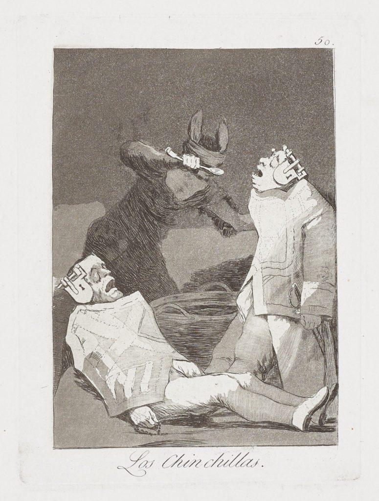 Francisco De Goya Caprichos Los Chinchillas 2ª edición impresión artística original - Print de Francisco Goya