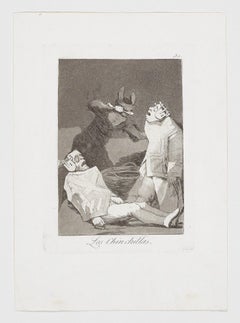 Antique Francisco De Goya Caprichos Los Chinchillas 2nd edition original art print 