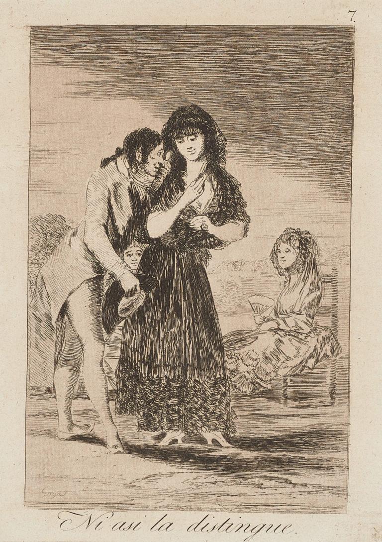 Francisco De Goya Caprichos Ni asi la distingue 1st edition original art print  - Print by Francisco Goya