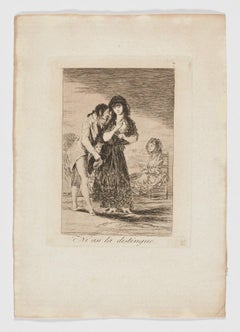 Francisco De Goya Caprichos Ni asi la distingue 1st edition original art print 