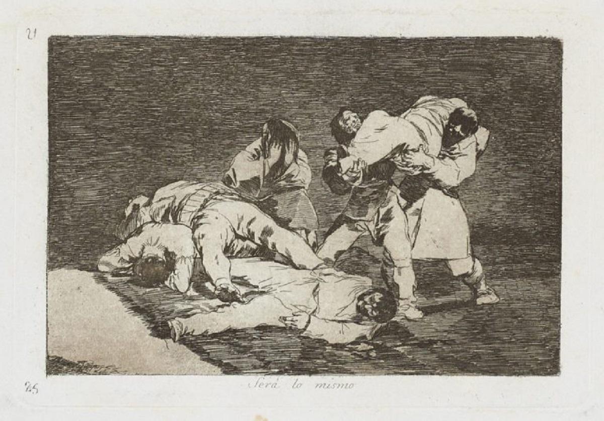 Francisco De Goya Desastres de guerra Sera lo mismo 1edition Original-Kunstdruck  – Print von Francisco Goya