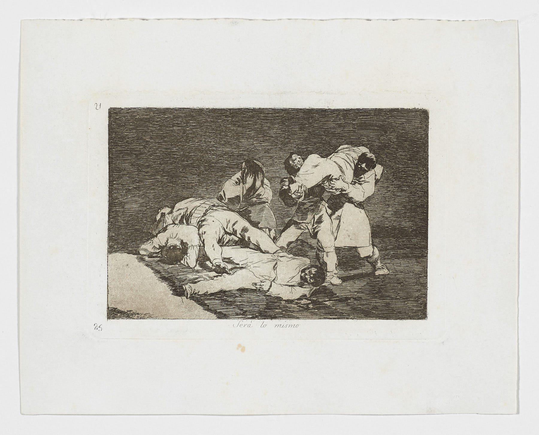 Francisco Goya Figurative Print – Francisco De Goya Desastres de guerra Sera lo mismo 1edition Original-Kunstdruck 
