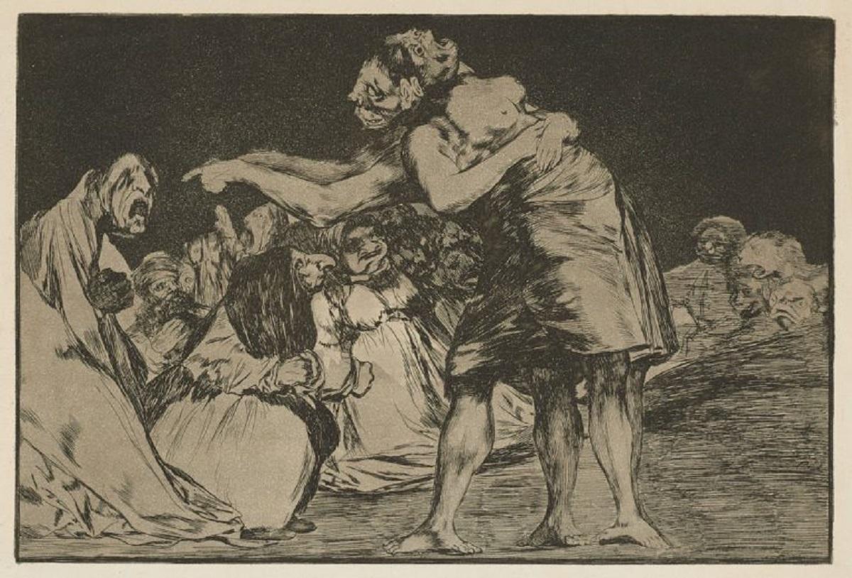 Francisco De Goya Disparates Disparate desordenados 1edition Original-Kunstdruck  (Romantik), Print, von Francisco Goya