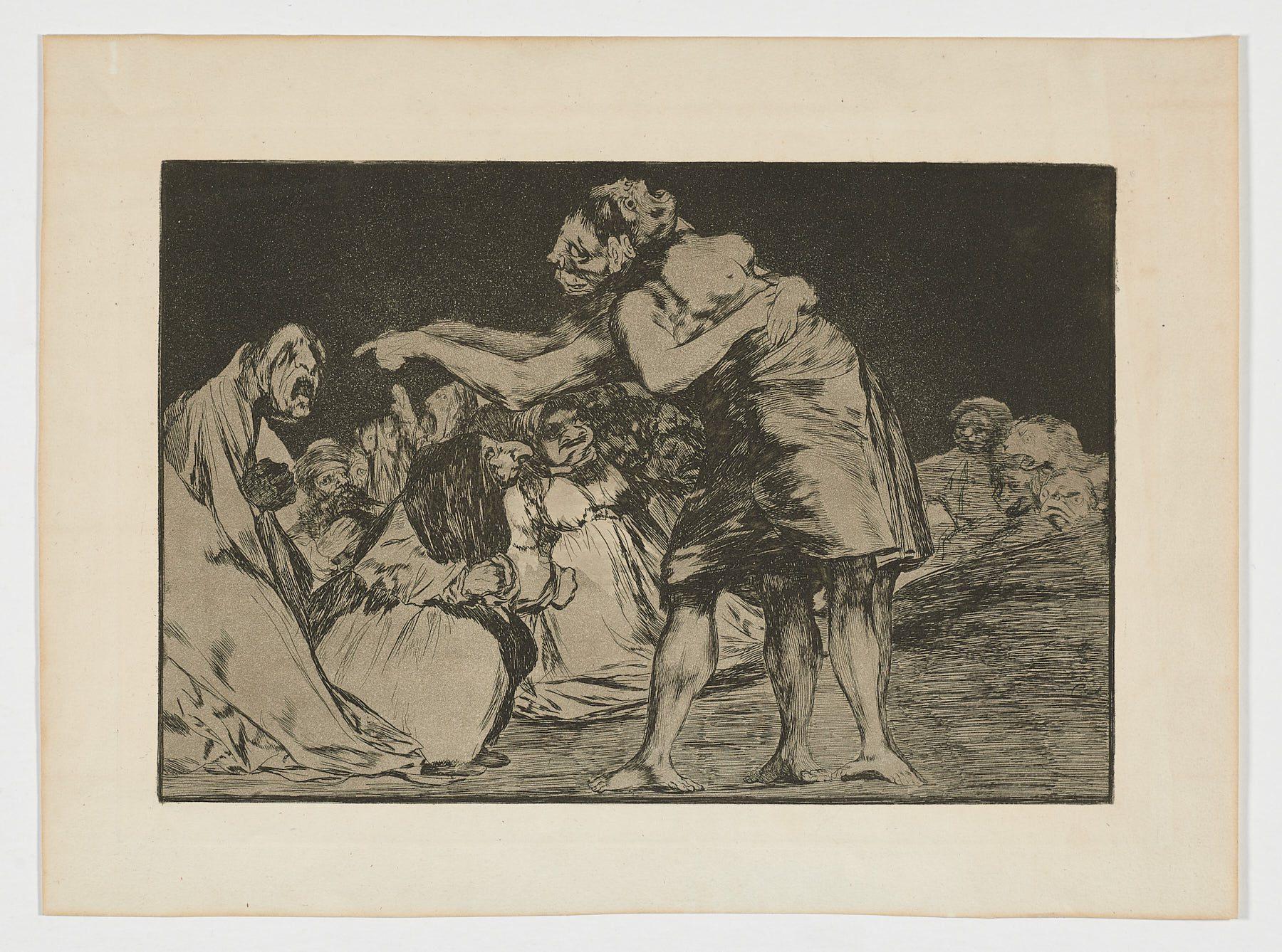 Francisco De Goya Disparates Disparate desordenados 1edition Original-Kunstdruck  – Print von Francisco Goya