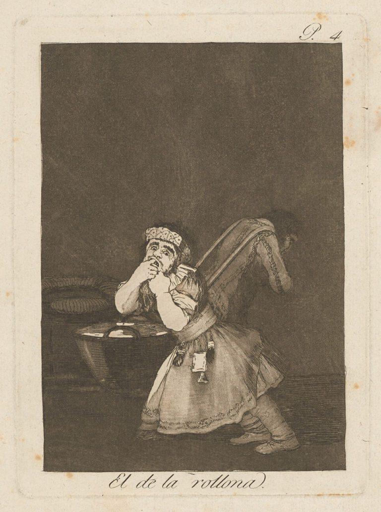 Francisco De Goya Caprichos El de la rollona 1ère édition d'impression d'art originale - Romantique Print par Francisco Goya