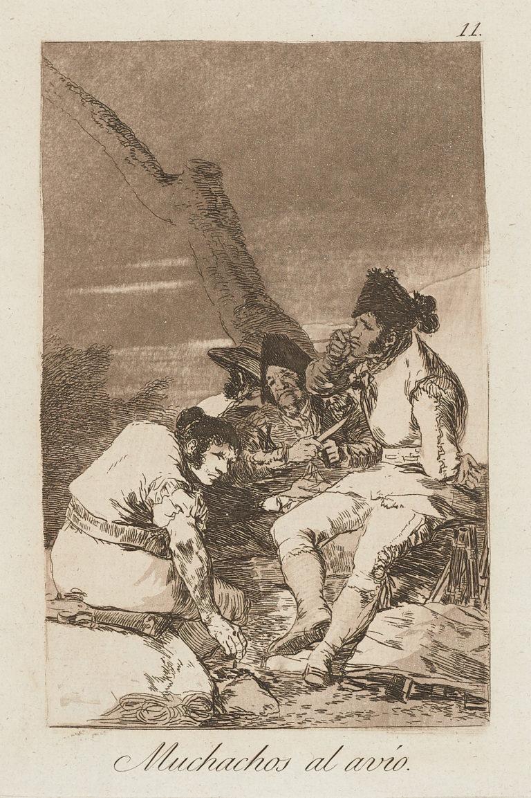 Original-Kunstdruck von Francisco De Goya Caprichos Muchachos al avio, 1. Auflage  – Print von Francisco Goya