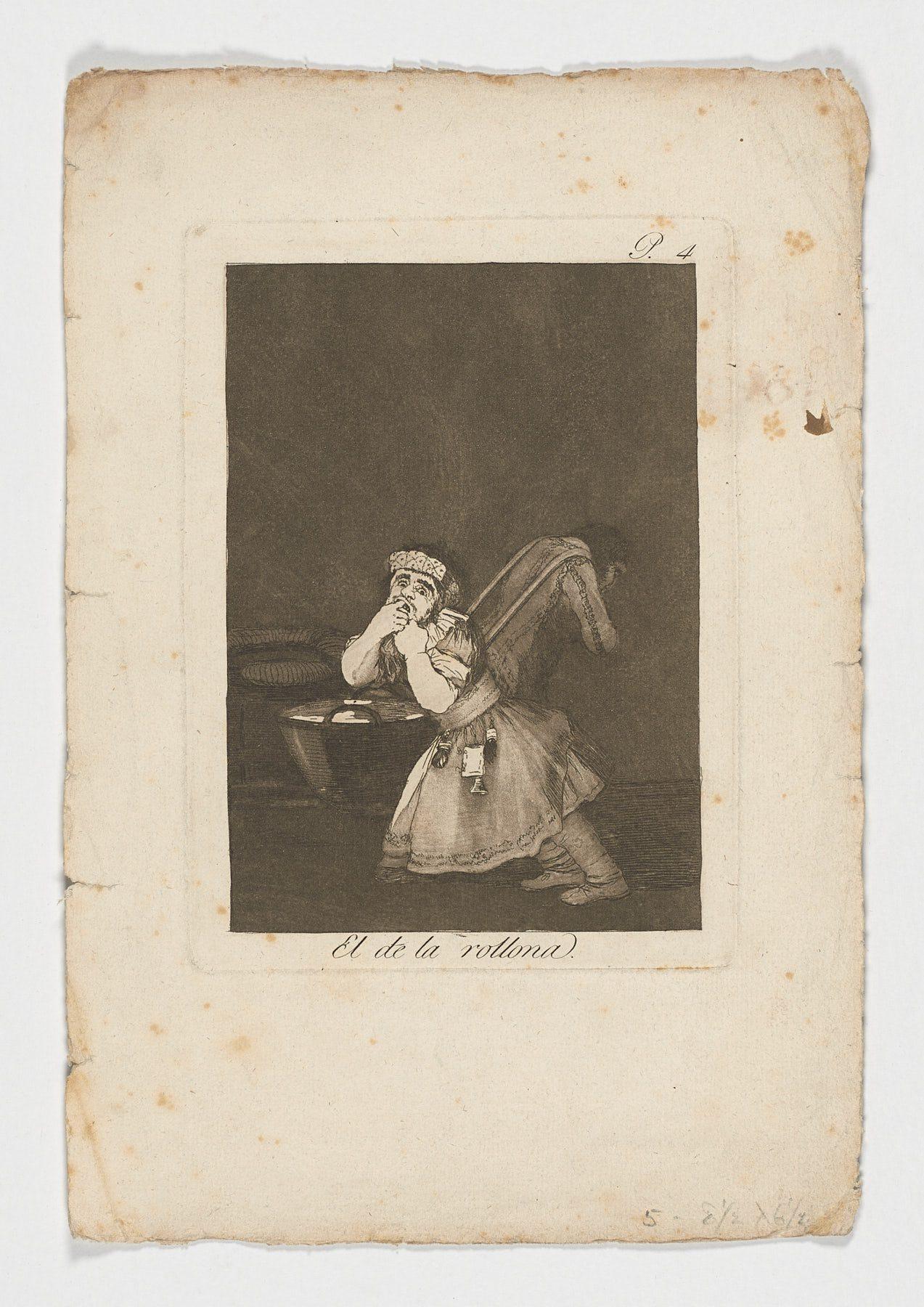 Original-Kunstdruck von Francisco De Goya Caprichos El de la rollona, 1. Auflage