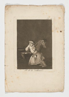 Antique Francisco De Goya Caprichos El de la rollona 1st edition original art print
