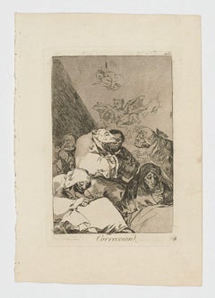 Antique Francisco De Goya Caprichos Correccion 1st edition original art print Spanish