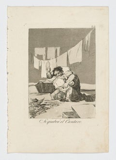 Antique Francisco De Goya Caprichos Si quebró el Cantaro 1st edition original art print