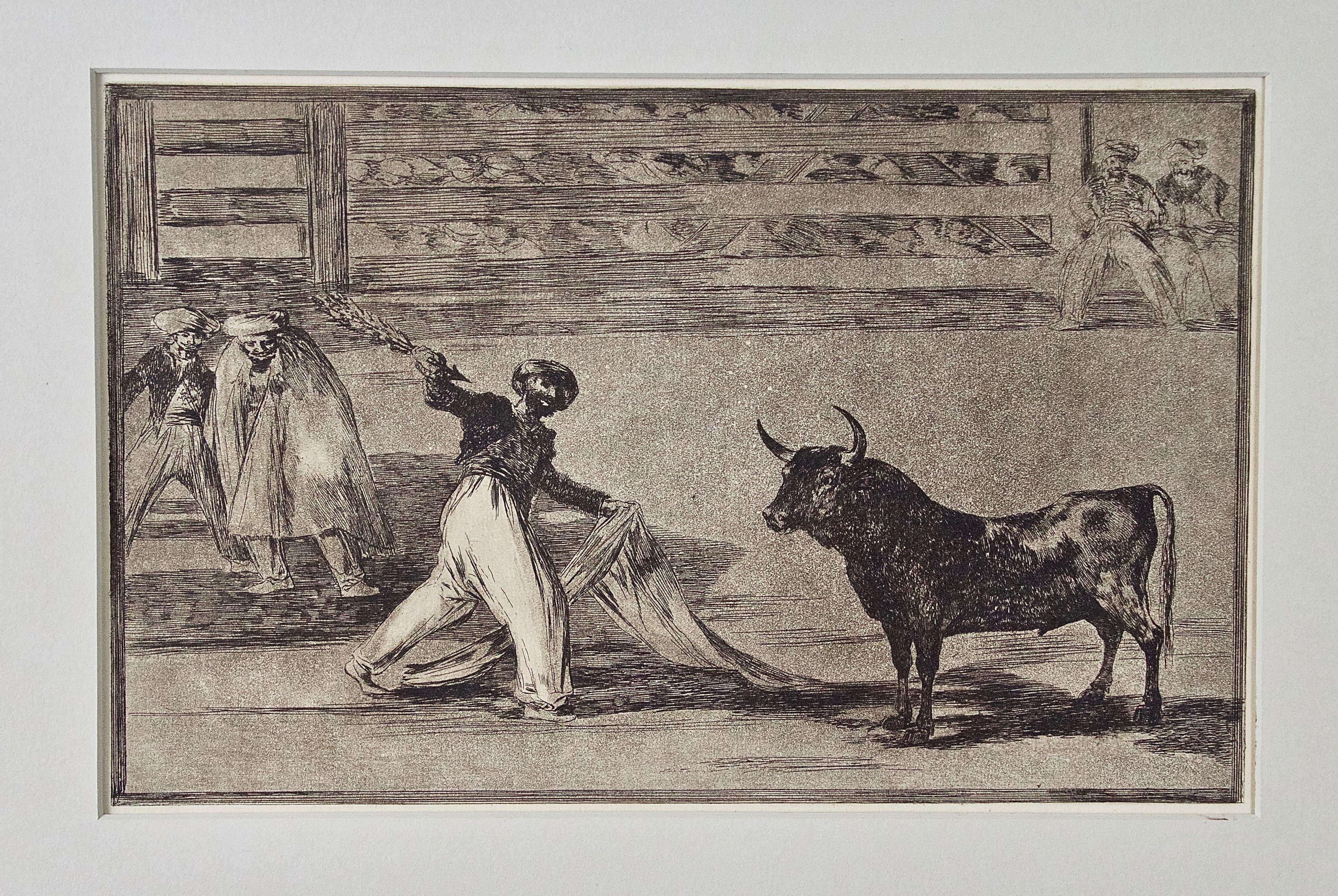 Francisco Goya Animal Print - Goya's "Origen de los arpones o banderillas" from his Bullfighting Series