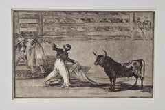 « Origen de los arpones o banderillas » de Goya de sa série Bullfighting