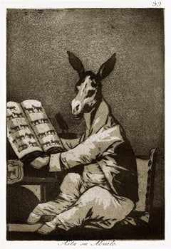 Hasta su Abuelo - Origina Etching and Aquatint by Francisco Goya - 1868