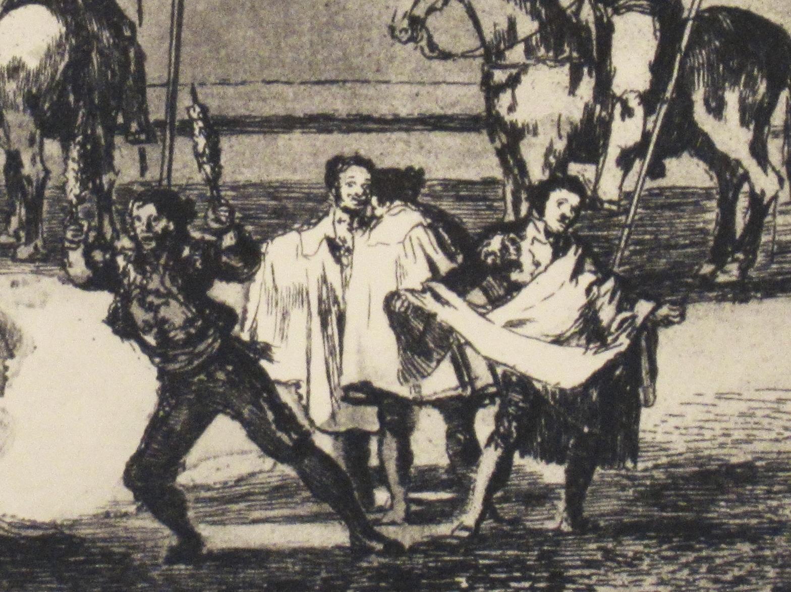 La Tauromaquia, Plate #31 - Beige Figurative Print by Francisco Goya