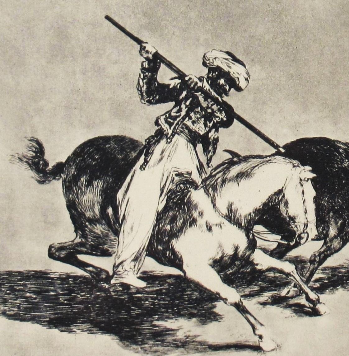 La Tauromaquia, Plate #5 - Beige Figurative Print by Francisco Goya