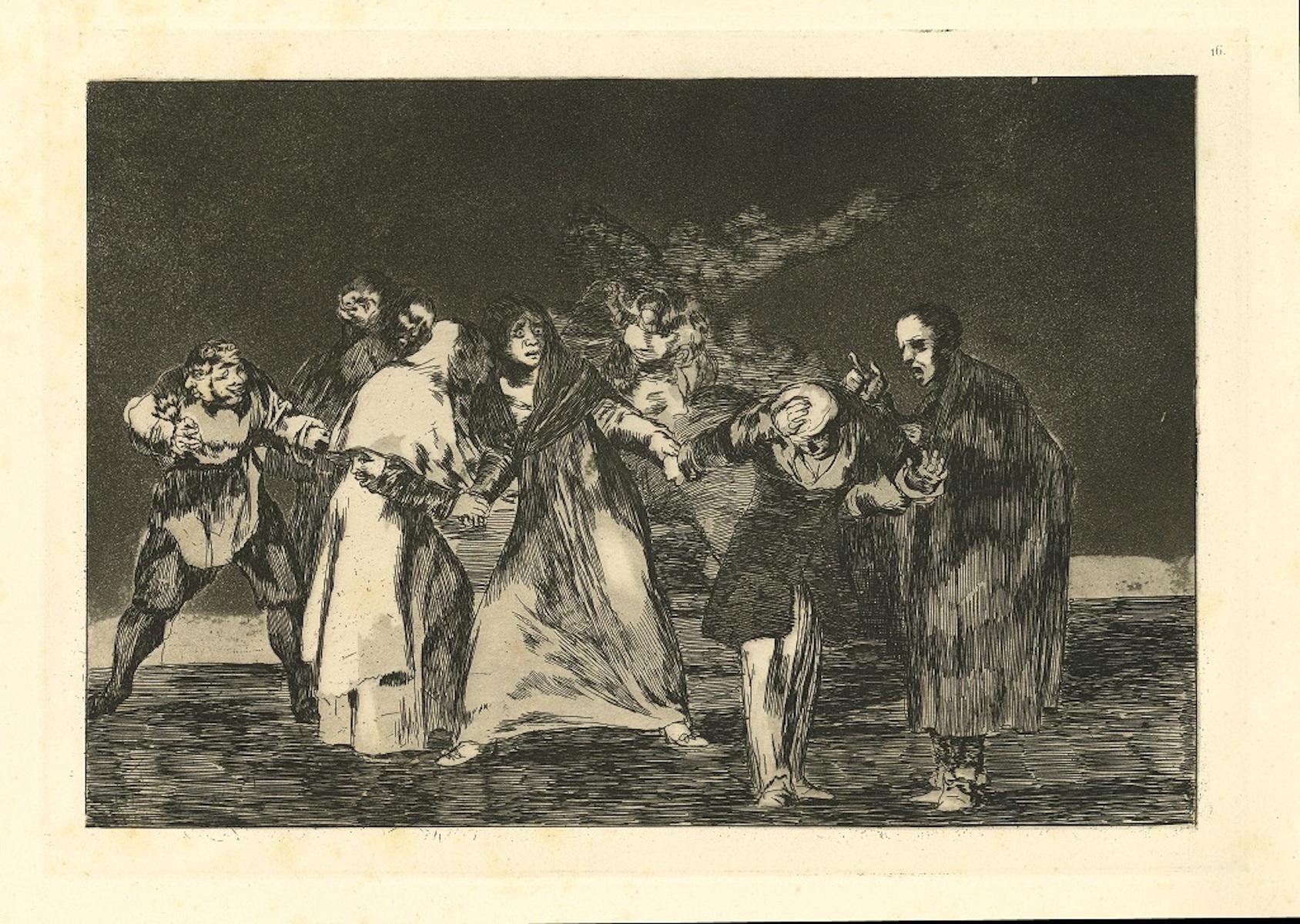 Francisco Goya Figurative Print - Las Exhortaciones  - Original Etching - 1875