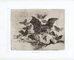 Antique Las Resultas - Original Etching by Francisco Goya - 1863