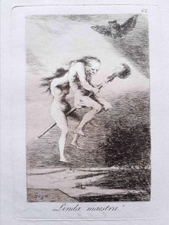 Linda Maestra from Los Caprichos - Original Etching by Francisco Goya - 1799