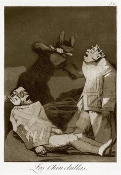 Los Chinchillas - Origina Etching and Aquatint by Francisco Goya - 1868