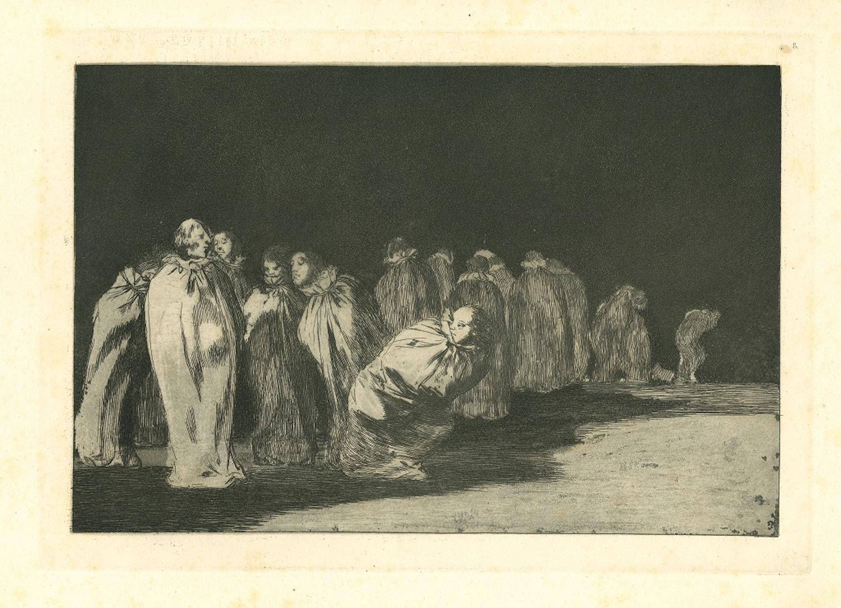 Francisco Goya Figurative Print - Los Ensacados - Etching - 1875