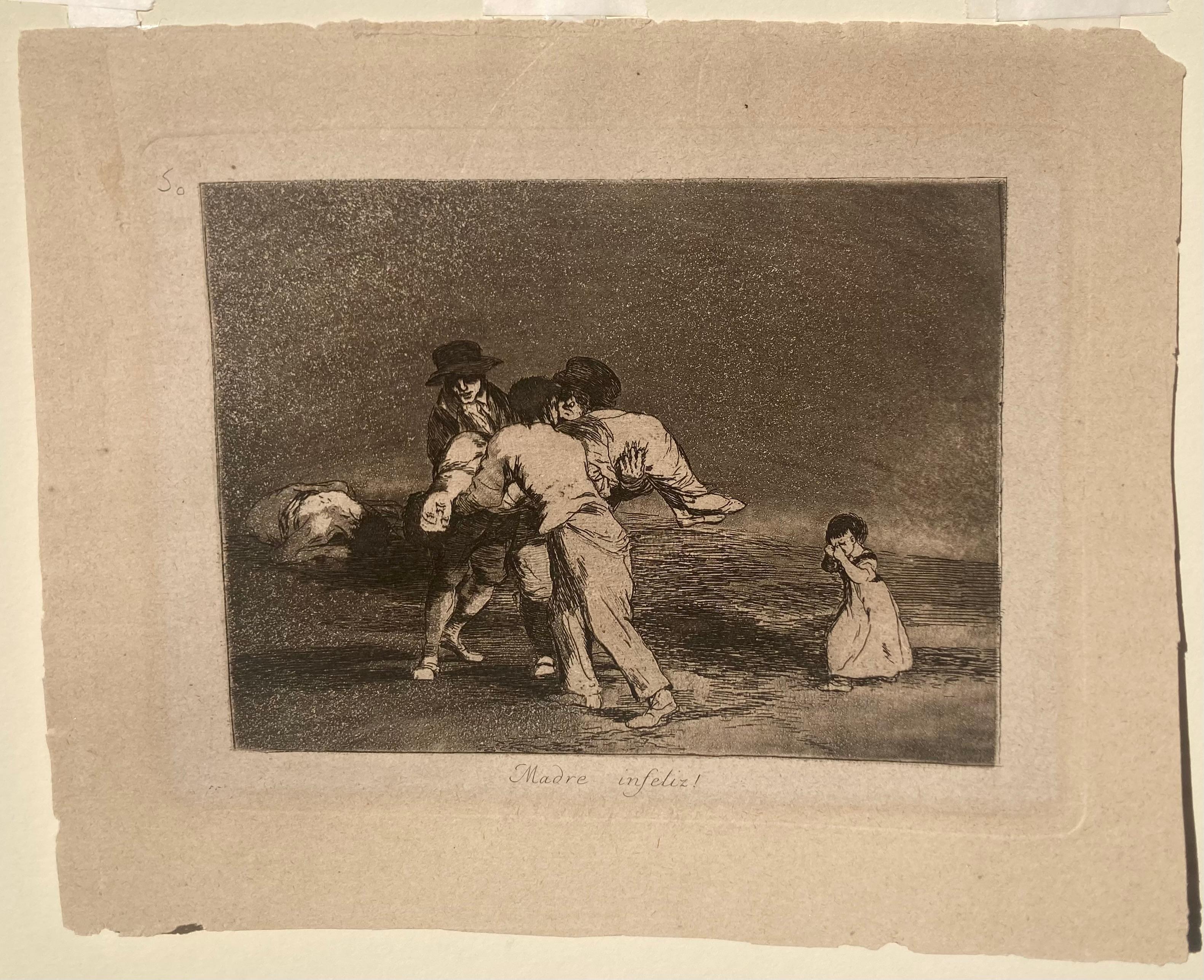 MADRE INFELIZ (Unglückliche Mutter) (Alte Meister), Print, von Francisco Goya